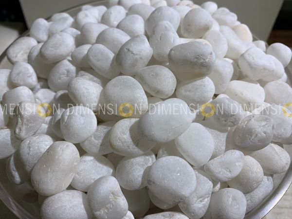 Natural - Non Polished Pebbles 5mm-10mm, premium quality - White (1kg Pack)