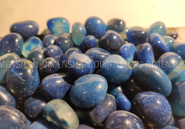 Colour Polished Pebbles 10mm-25mm, premium quality - Blue Onyx (1kg Pack)