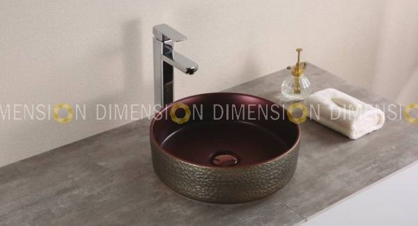 Matte Copper Art Wash Basin with Pop Up- GC-1132 Size :360 x 360 x 120