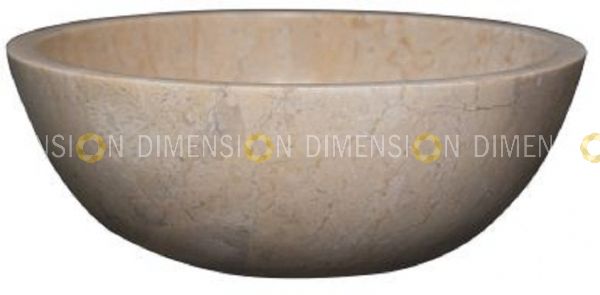 Cream Marble Sink Bowl Full Polish- GC-2207 Size :40 x 40 x 15