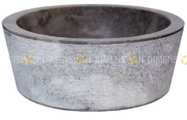 Grey Marble Drum Sink Full Polish- GC-2213, Size : 40 x 40 x 15