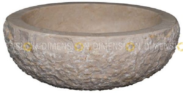 Cream Marble Sink Bowl Full Polish- GC-2218 Size :40 x 40 x 15