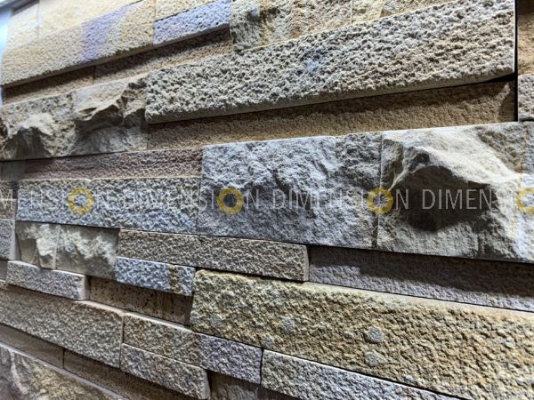 Cladding Stone Panel-DM-STK 18 - Rainbow Mix, Rockface & Shortblast, Tile: 600mm X 150mm