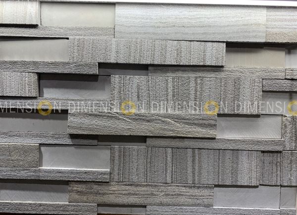 Cladding Stone Panel-DM-STK 23 - Smoke Grey, Tile : 600mm X 150mm