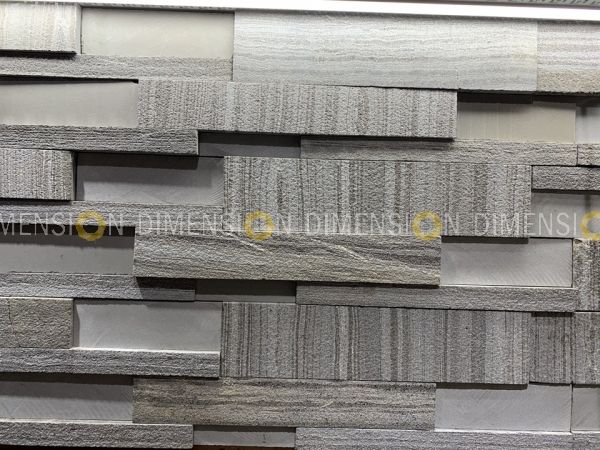 Cladding Stone Panel-DM-STK 23 - Smoke Grey, Tile : 600mm X 150mm