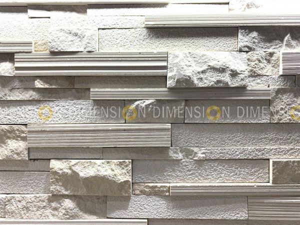 Cladding Stone Panel - DM-STK 25 - Beige Multifacet Panel, Tile : 600mm X 150mm