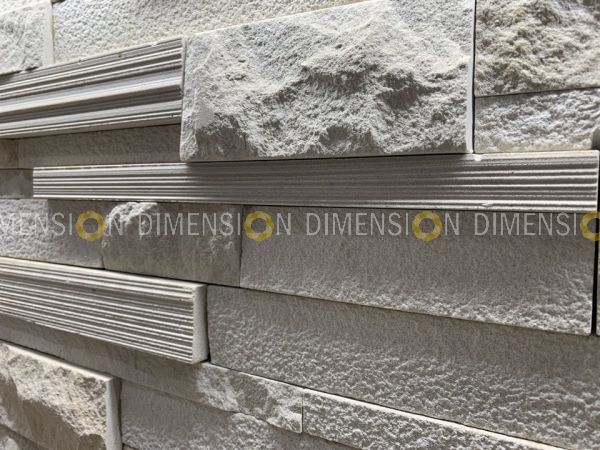 Cladding Stone Panel - DM-STK 25 - Beige Multifacet Panel, Tile : 600mm X 150mm