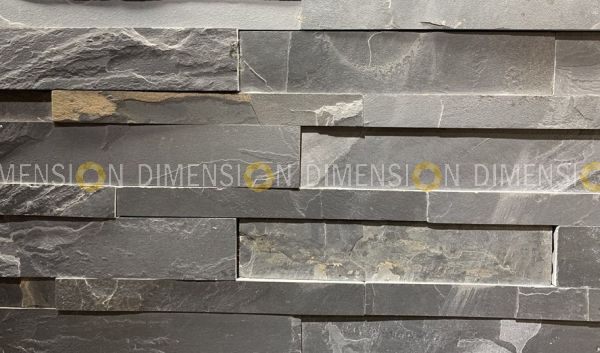 Cladding Stone Panel - DM-STK 28 - Black Rustic, Tile: 600mm X 150mm