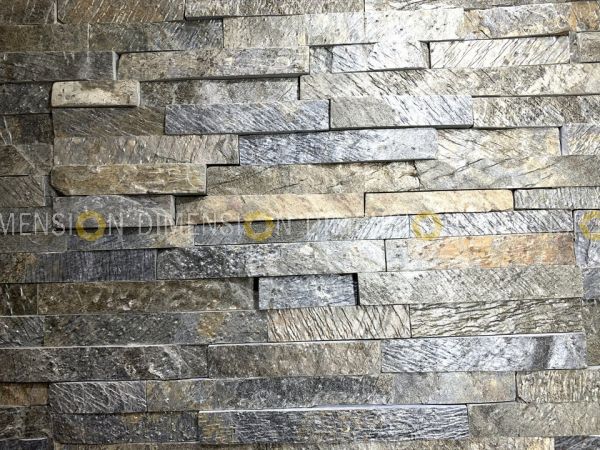 Cladding Stone Panel - DM-STK 31 - DG Grey panel, Tiles : 600mm X 150mm
