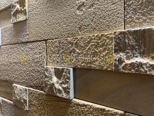 Cladding Stone Panel - DM-STK 39 - Large multisurface Mix panel - Yellow , 600mm X 150mm