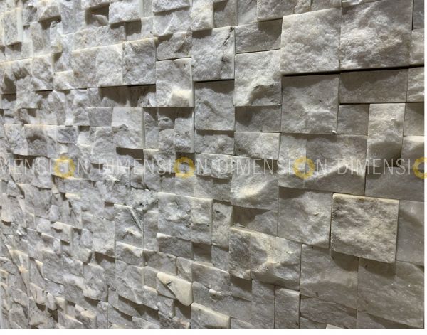 Cladding Stone Panel-DM-STK 45 - Multisplit White, Tile : 300mm X 300mm