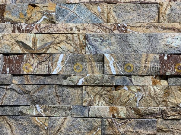 Cladding Stone Panel - DM-STK -97 (T) - Brown Forest Split Panel - 600mm X 150mm    