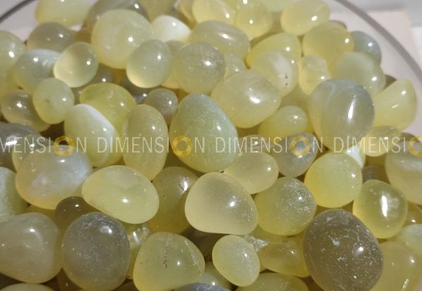 Colour Polished Pebbles 10mm-25mm, premium quality - Lemon Yellow Onyx (1kg Pack)