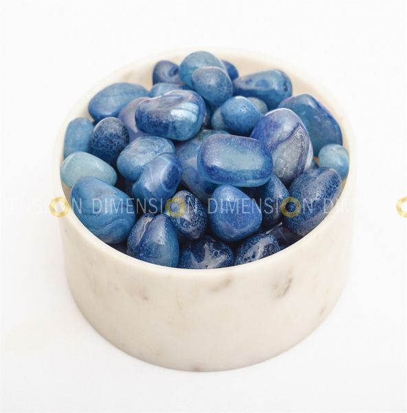 Colour Polished Pebbles 10mm-25mm, premium quality - Blue Onyx (1kg Pack)