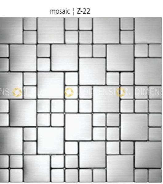Designer Stainless Steel & Color Mosaic - Z-22  & Z-55 /  300mm X 300mm X 5mm