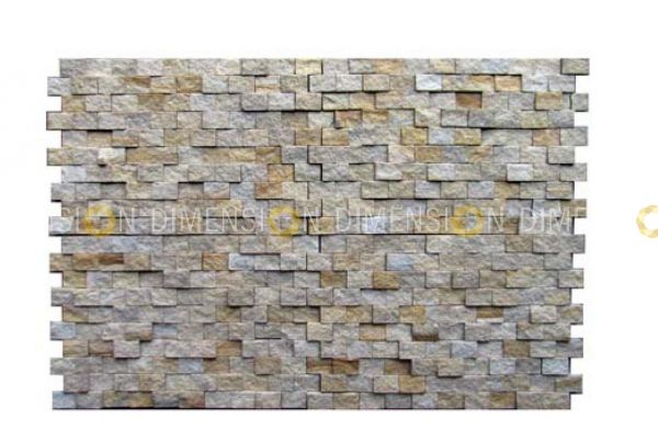 Cladding Stone Panel - DM-MO-113 - Teak Rectangle Split - 300mm X 300mm