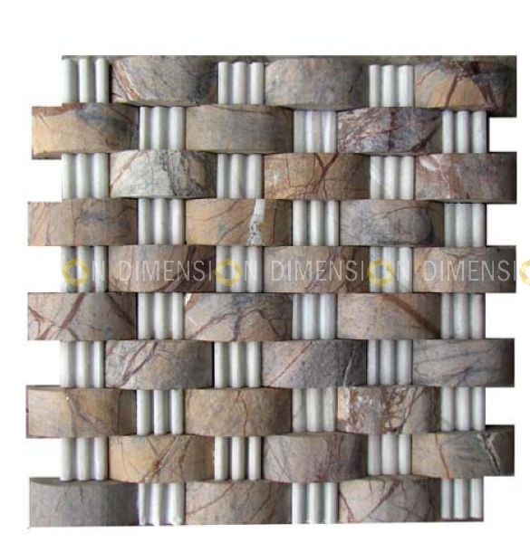 Cladding Stone Panel-DM-MO67, Moulding Mosaic -300mm X300mm