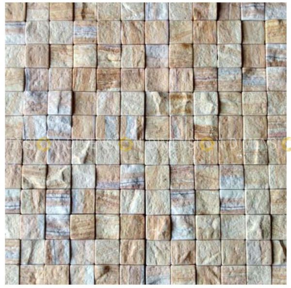 Cladding Stone Panel - DM-MO -91- Mahagony split and dumbled Mosaic - 300mm X300mm