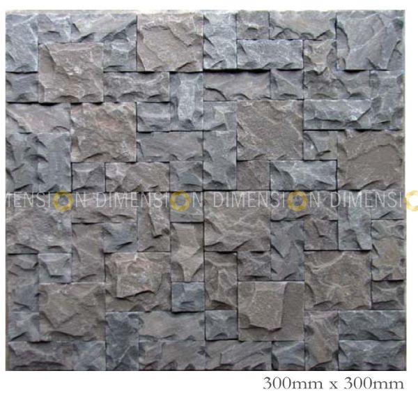 Cladding Stone Panel - DM-MO -77 -Grey Mosaic, Tile : 300mm X 300mm