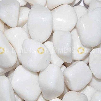 Natural Polished Pebbles 10mm-25mm, premium quality - White (1kg Pack)