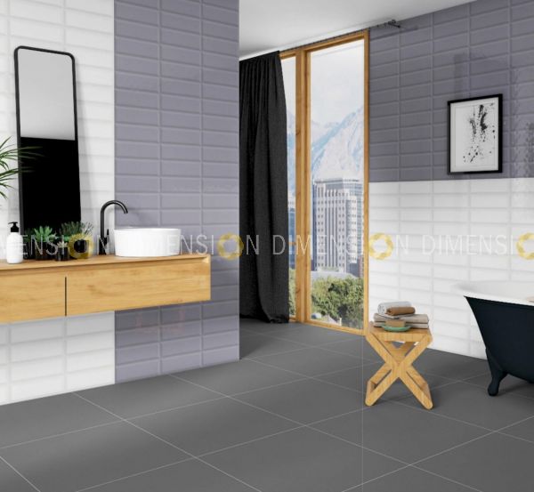 SUBWAY Wall Tiles, Golden Series - Glossy, Color : Concrete Gray , Size : 100mm X 300mm