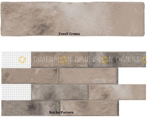 SUBWAY Wall Tiles, Color : Fossil Crema, Size : 75mm X 300mm