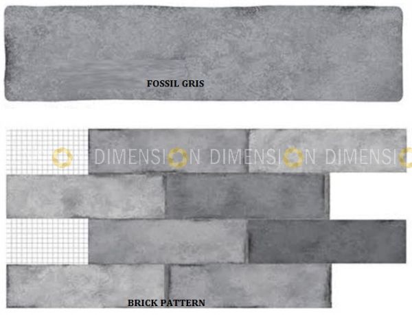 SUBWAY Wall Tiles, Color : Fossil Gris, Size : 75mm X 300mm
