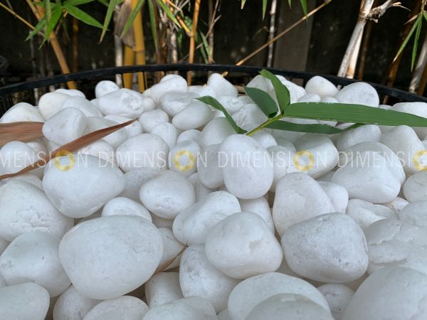 Natural - Non Polished Pebbles 25mm-40mm, premium quality - White (1kg Pack)