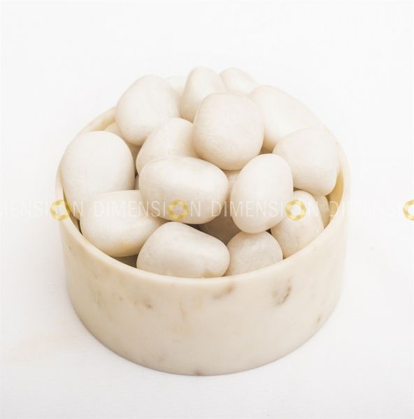 Natural Polished Pebbles 10mm-25mm, premium quality - White (1kg Pack)