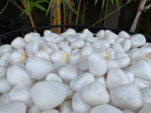 Natural - Non Polished Pebbles 25mm-40mm, premium quality - White (1kg Pack)
